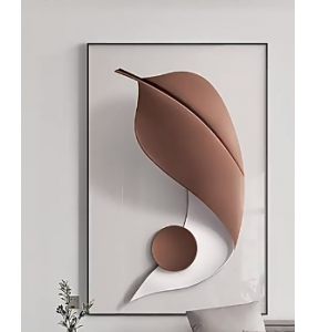 现代轻奢客厅装饰画极简大幅沙发背景墙落地画叶子寓意好玄关挂画