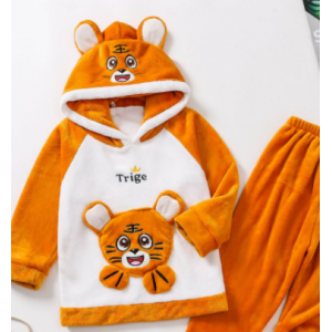 秋冬季珊瑚绒儿童睡衣女童男童套装小孩法兰绒宝宝女孩长袖家居服