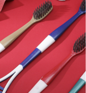 刮舌苔清洁牙国潮风牙刷8只装成人刮舌器牙刷桶装双效刷日用百货