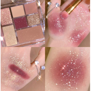 MEIBAOGE新色上市微光透明七色眼影盘大地色珠光哑光彩妆ins眼影